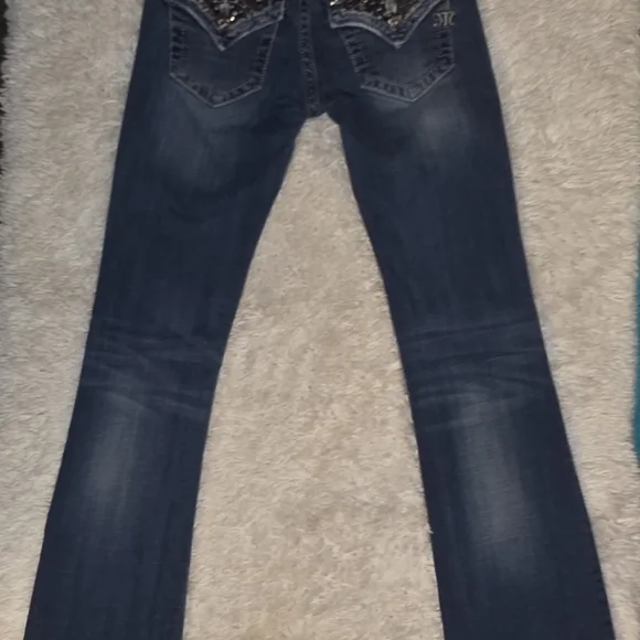 Miss Me Women's Embellished Blue Denim Jeans - Picture 6 of 6